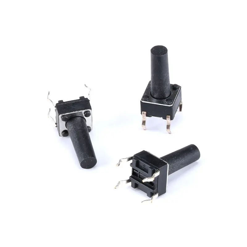 20pcs 6*6*13MM  4Pin Light Black Small Touch Power Switch Mini Push Button