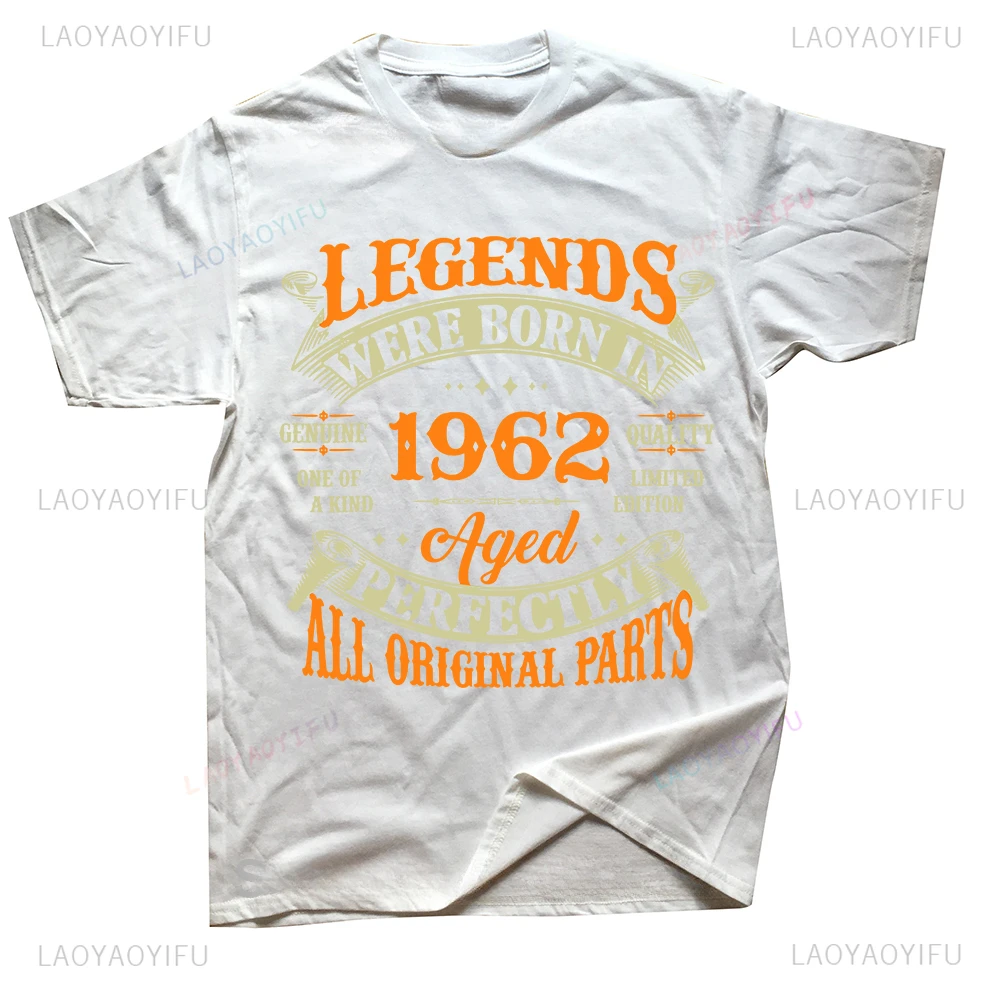 Funny Birthday Vintage Legends Born in 1962 62 Years Old T Shirts Graphic Short Sleeve Unique Birthday Gifts Summer T-shirt Tops