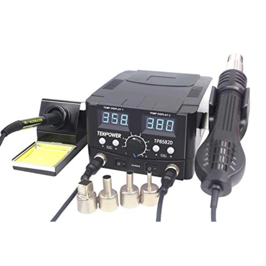 

2-in-1 70W Soldering Iron and 750W SMD Hot Air Rework Station, 896 °F Maximum