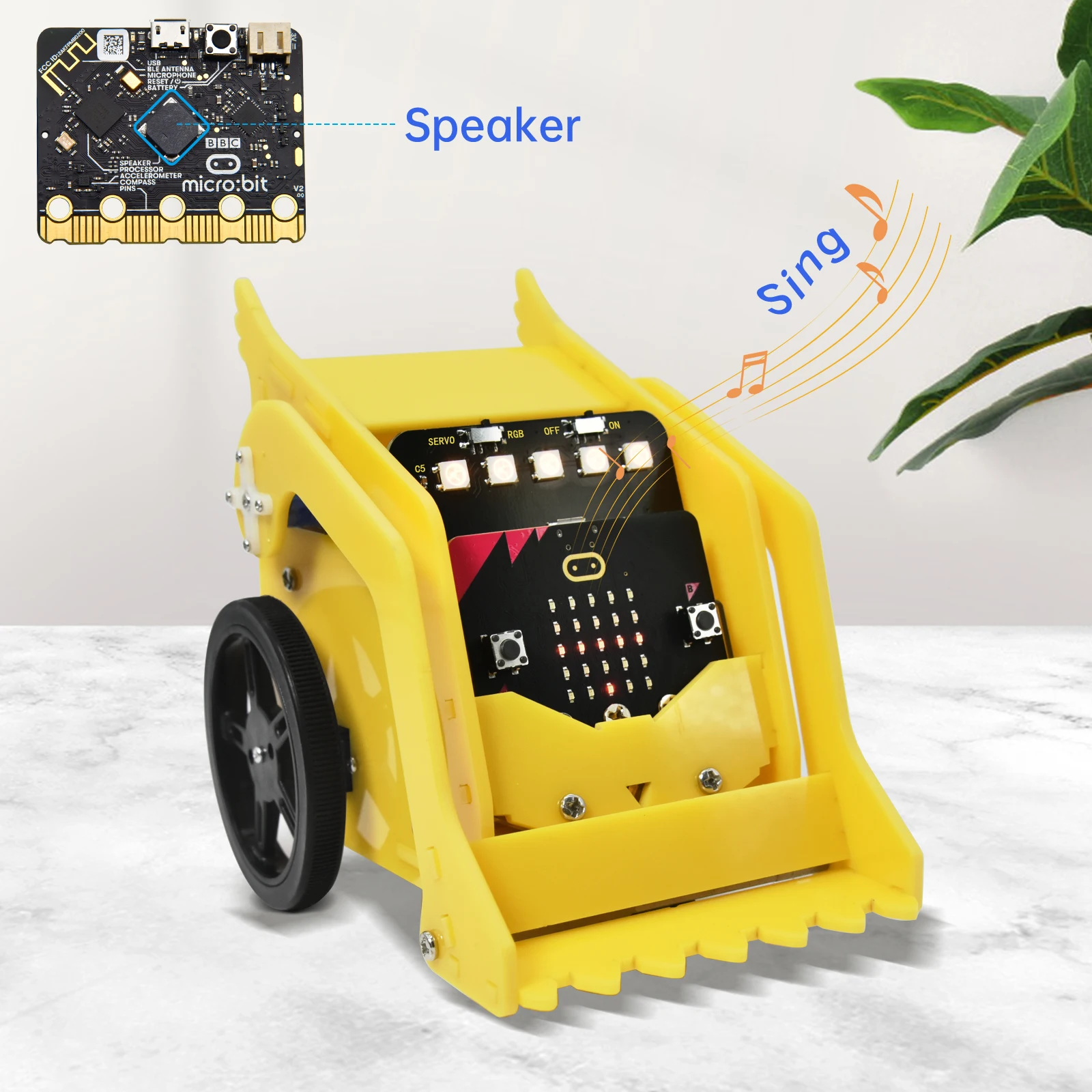 Keyestudio Micro:Bit V2 DeskBit Small Robot Smart Car for Microbit Robot STEM Programming Car Kit Makecode Graphical Programming