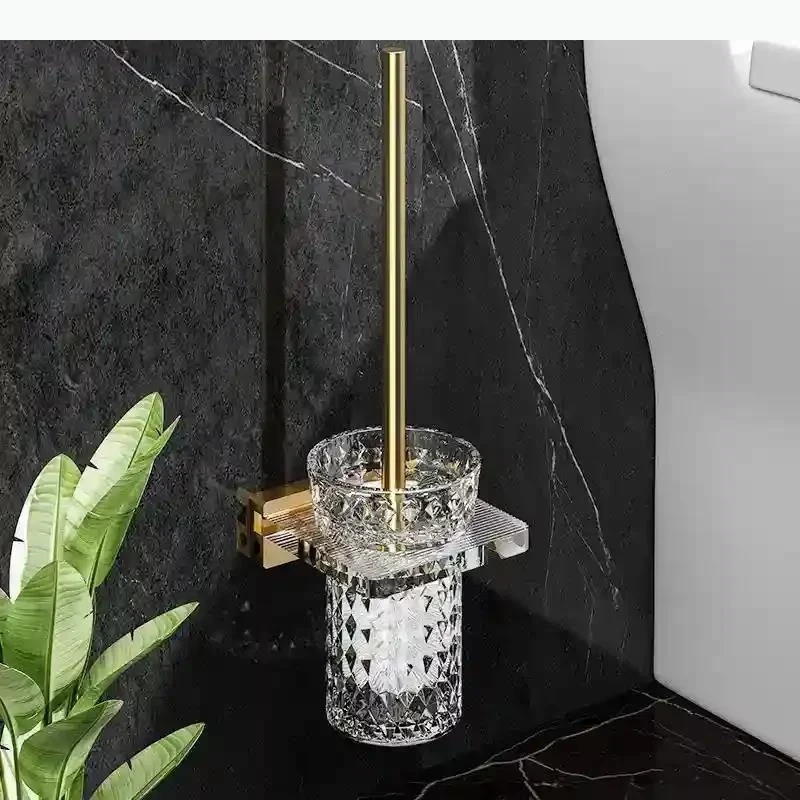 

Metal Acrylic Brush Set Wall Mounted Brush Bathroom Accessories Wall Shelf Cleaning Brush