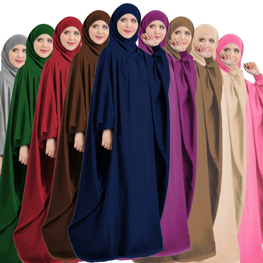 

Khimar Muslim Eid Hooded Ramadan Overhead Hijab Robes Women Abaya Prayer Garment Turkey Arab Islam Kaftan Dress Burqa Clothing