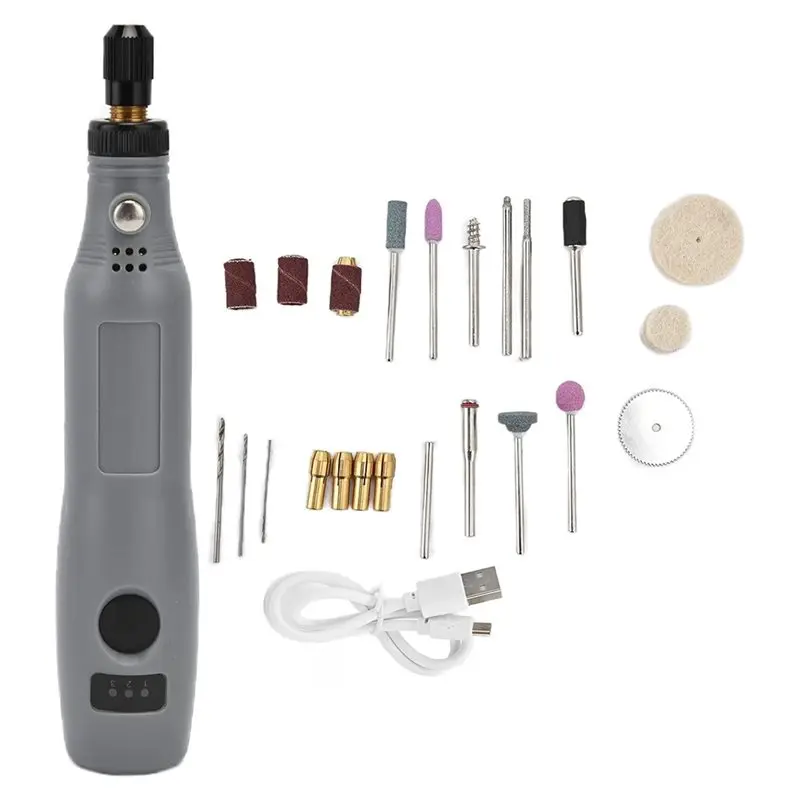 ชุดเครื่องมือปากกาแกะสลักไฟฟ้าขนาดเล็กแบบชาร์จไฟผ่าน USB ยี่ห้อ ABSF สำหรับงาน DIY และงานประดิษฐ์เครื่องประดับ