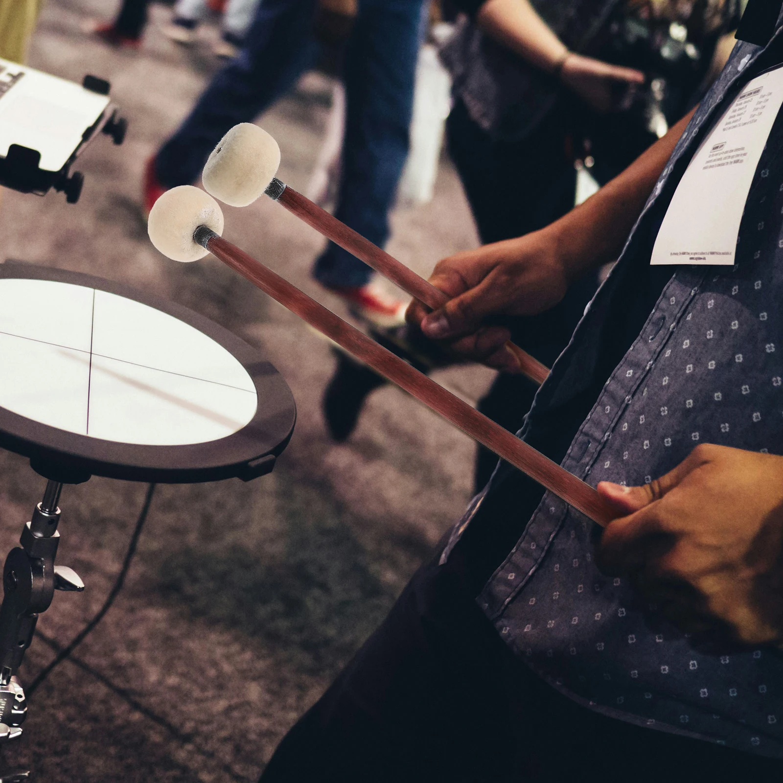 

2Pcs Solid Wood Handle Drum Mallet Felt Tuning Percussion Stick Practice Tool Deep Resonant Sound Multi Functional Design