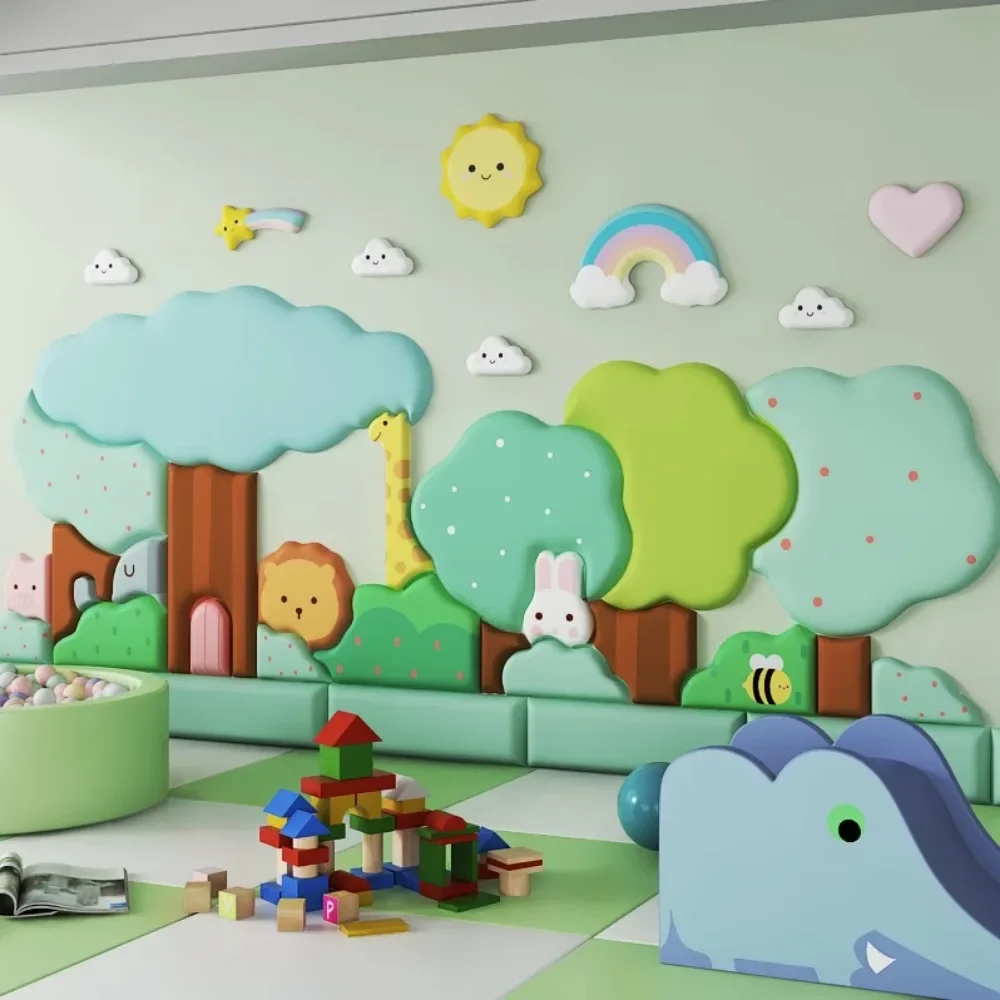 Kids Crash Wall Sticker Classroom Baby Bedroom Kindergarten Soft Bag Self Adhesive Wall Enclosure Paneles Acusticos De Pared