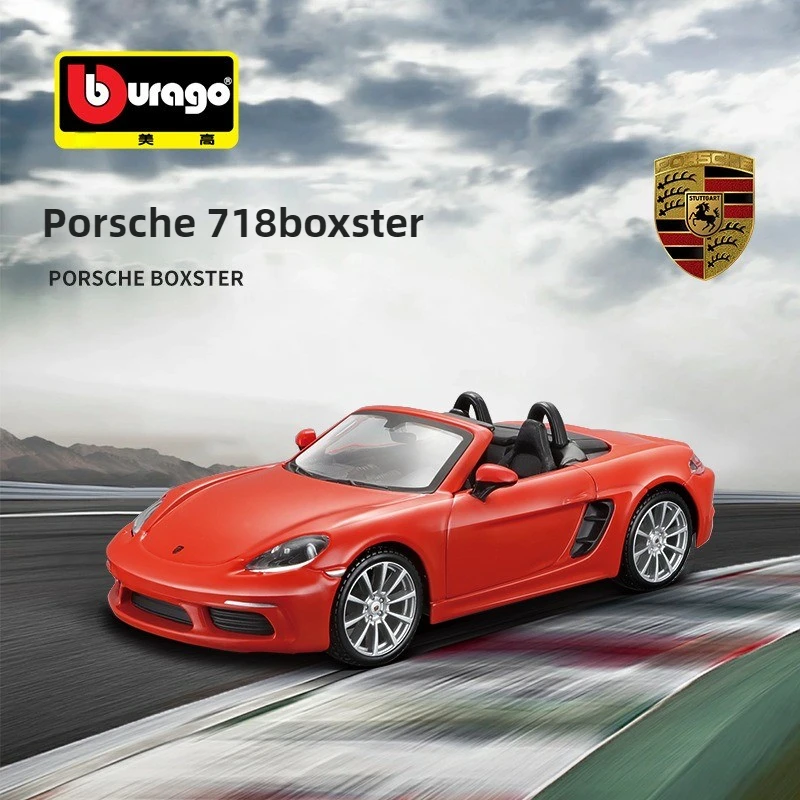 

Bburago 1:24 Porsche 718 Boxster Sports Car Convertible Static Die Cast Vehicles Alloy Racing Car Collectible Model Car Toy Gift