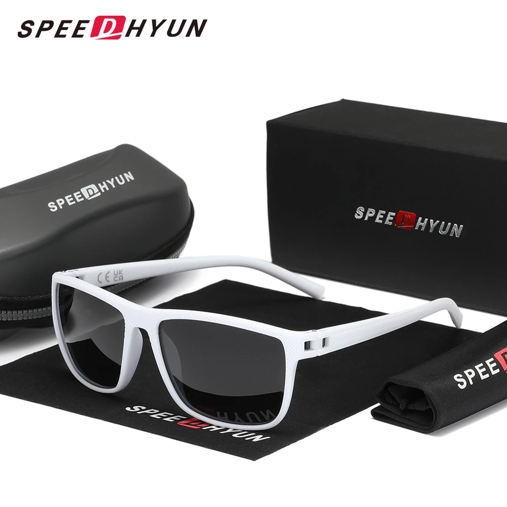 Speedhyun óculos de sol polarizados da moda, masculino, feminino, anti-uv400, pesca, condução, óculos de sol confortáveis