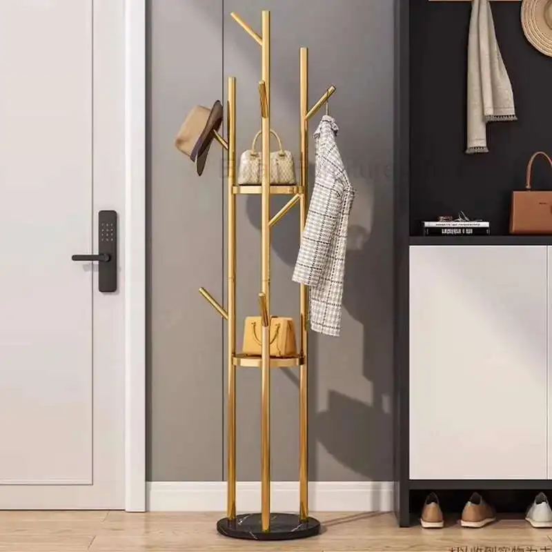 

Portable Hangers Clothes Rack Golden Floor Bedroom Home Nordic Clothing Rack Place Saving Perchero De Pie Hallway Furniture