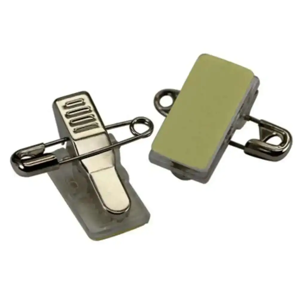 

Self-adhesive Bulldog Clip-needle Combination Metal Id Card Holder Badge Clip Attachment