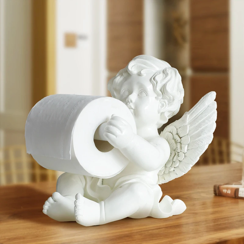 Sitting Angel Paper Towel Holder for Tabletop, Bathroom, Toilet Paper Roll Holder Tissue Paper Roll Dispenser Paper Holder