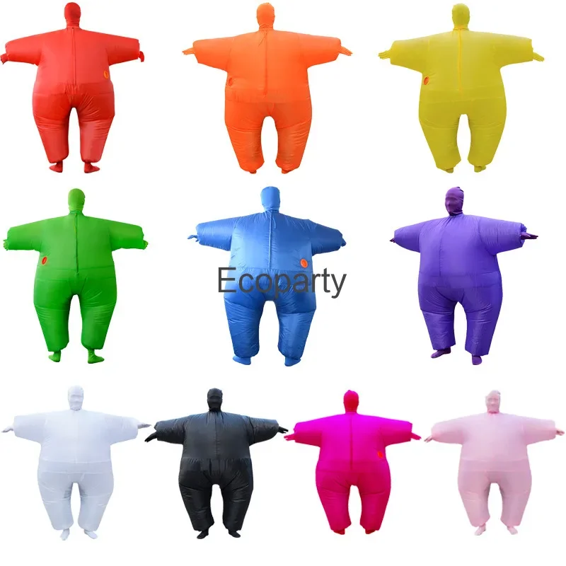 New Halloween Adult Kids Chub Suit Inflatable Costume Blow Up Color Full Body Jumpsuit 10 Colors Inflated Garment For Men Women