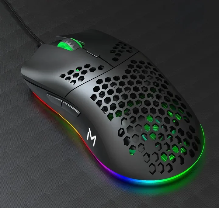 

Clavier De Jeu Lightweight Wired Gaming Mouse With 7 Button 16RGB Programmable 7200 DPI Ultralight Ergonomic 65G Honeycomb