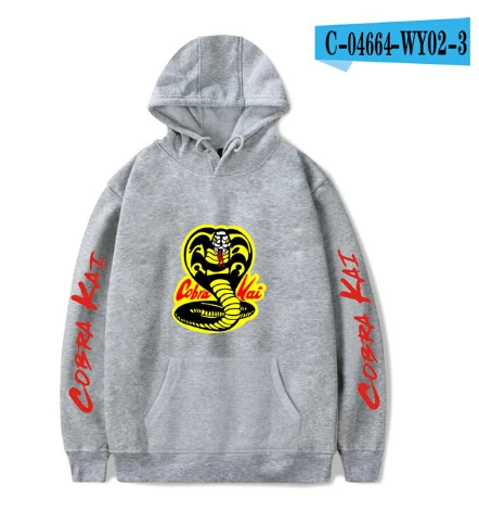 Sweat à capuche noir COBRA KAI pour hommes et femmes, sweats à capuche Hip Hop, pulls populaires décontractés, PVD, Harajuku, garçons et filles