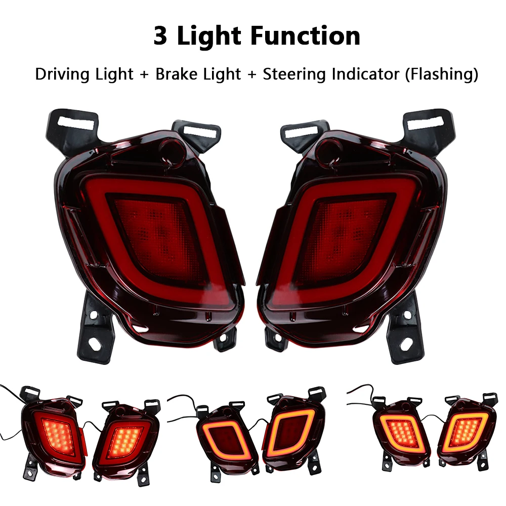 1 Set Fit For Toyota Highlander 2015 - 2019 LED Rear Fog Light Tail Bumper Light Sets Led Lights For Vehicles Car Accessories