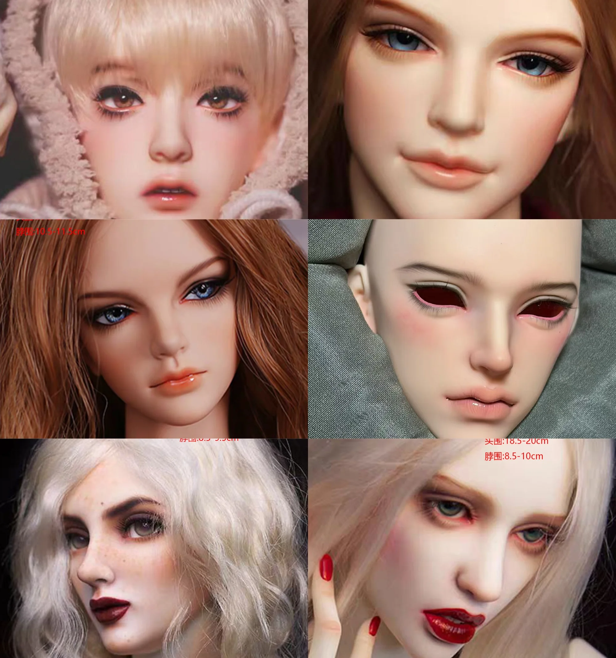 BJD 인형 저장소 1/3 여성 인형 인형 연습 메이크업 수지 장난감 모델 헤드 액세서리 장난감