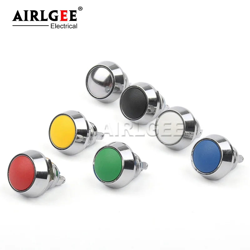 12mm 1NO Momentary Reset Screw Terminal Metal/ Aluminium Oxide Push Button Waterproof Domed Mini Push Button Switch