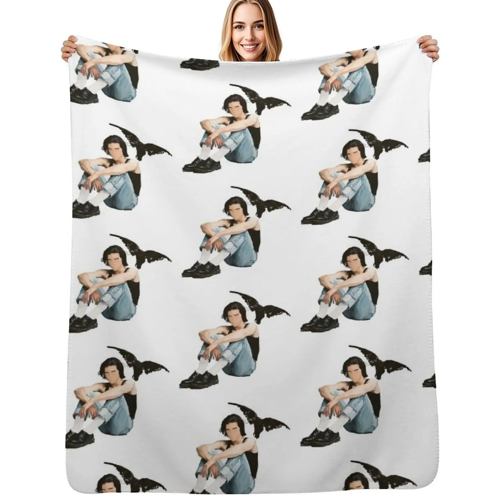 

Conan Gray Kid Krow Album Cover Design Throw Blanket Durable Warm Blanket for Daily Home Use