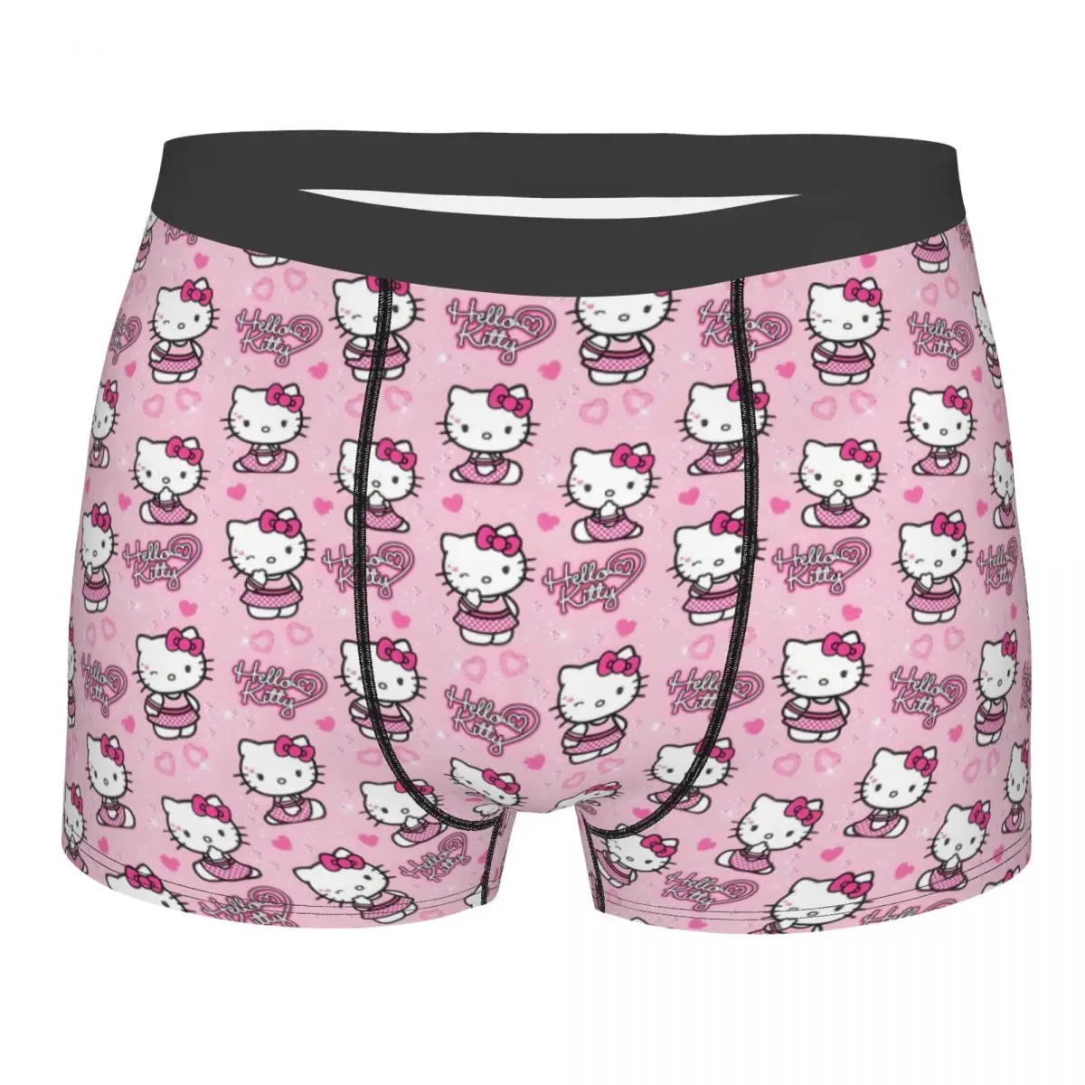 

Custom Cool Hello Kitty Boxers Shorts Panties Male Underpants Comfortable Classical Printing Cute KT Cat Briefs Underwear