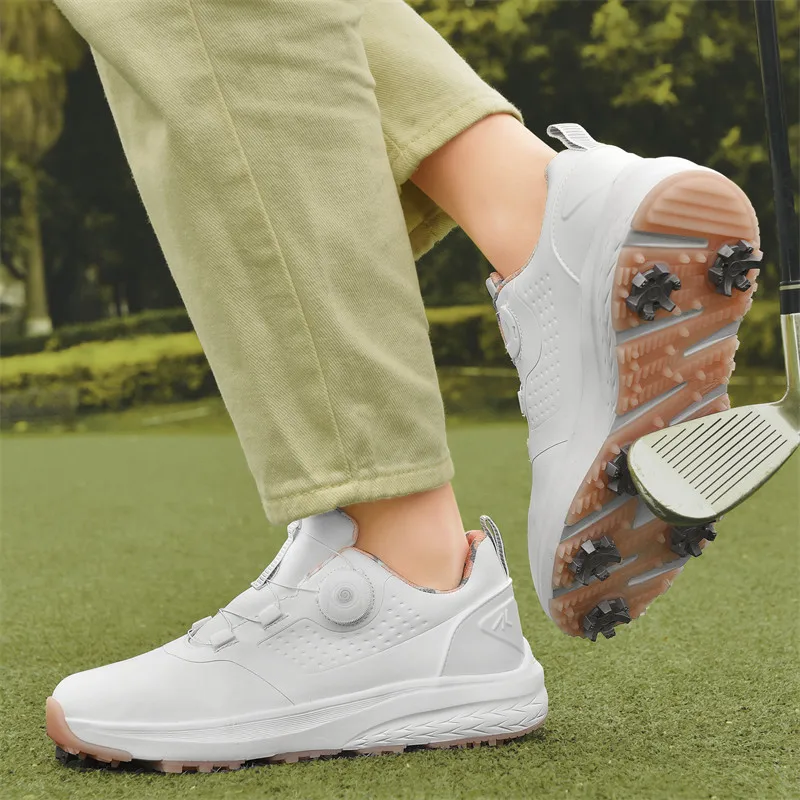 Buty golfowe mężczyźni oryginalny 2024 profesjonalny wodoodporny Golf z korkami trampki antypoślizgowe para Golf trening golfista obuwie