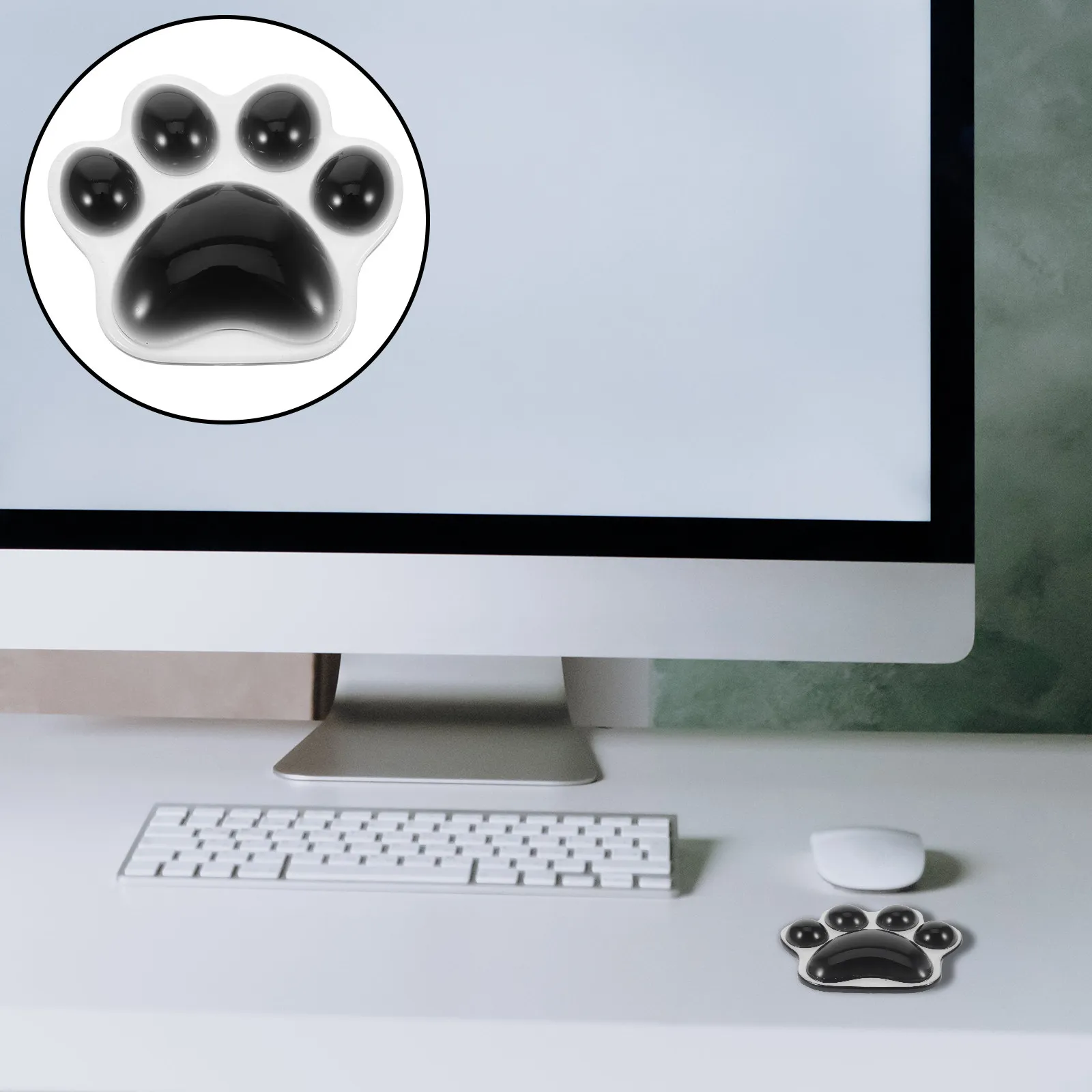 

Cute Cat Paw Shaped Transparent Silicone Wrist Pad Ergonomic Mouse Rest for Gaming Office Computer Desk Keyboard Comfortable