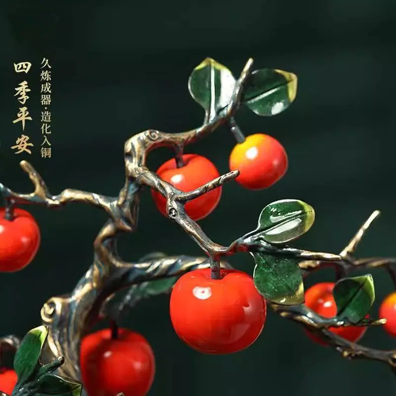 Four Seasons Ping An Apple Tree Entry Entrance Decoration Ornament Living Room Wedding Gifts New House Housewarming New