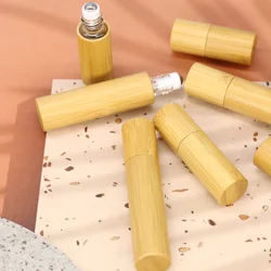 1/2/3/5/10ML Bamboo Wood Bottle Perfume Empty Oil Bottle Stainless Roll On Ball Perfume Aromatherapy Bottle Oil Roller Bottle