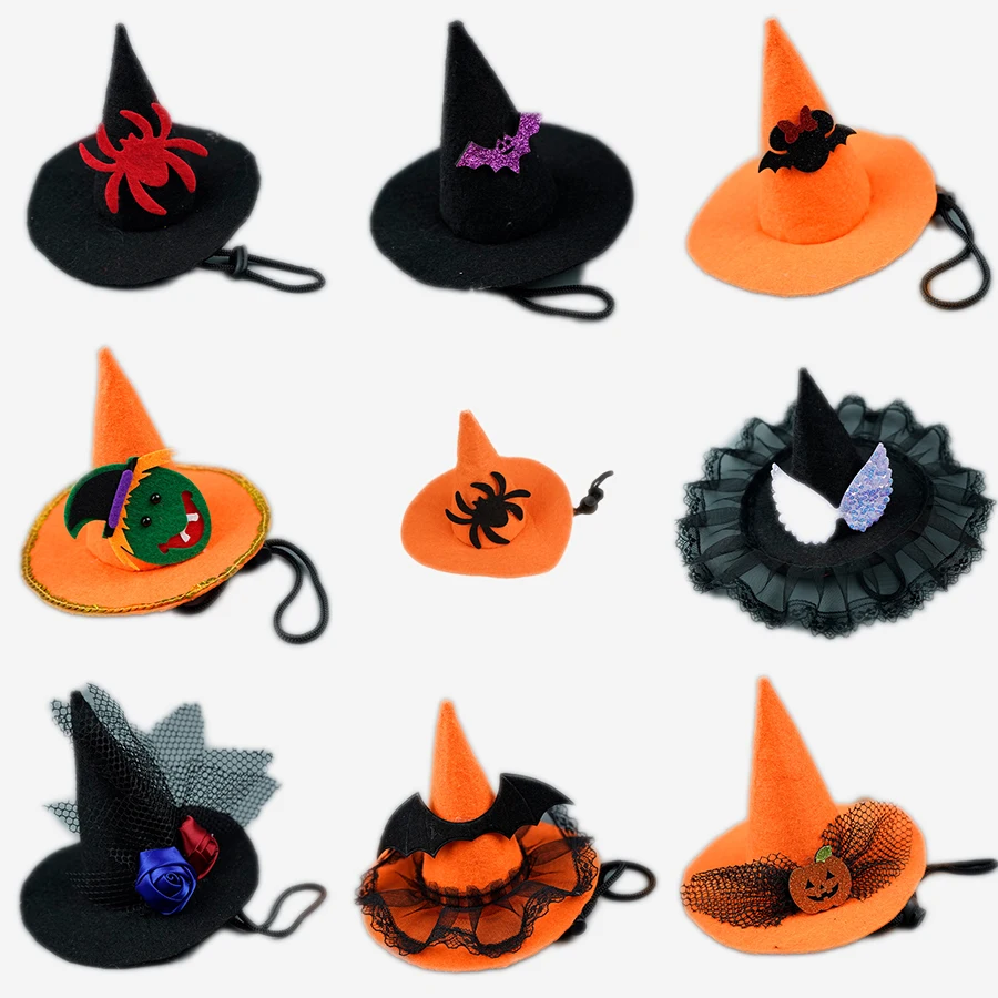 

Wholesale Halloween Party Pet Products Lace Wings Pet Dog Hat Accessories Creative Party Dog Decorative Headdress