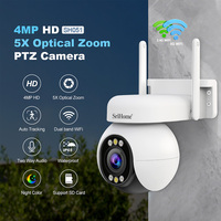 Srihome 4MP WIFI PTZ Outdoor Security Camera Full Color Night Vision 5x Optical Zoom Two-Way Audio Home Security Humanoid