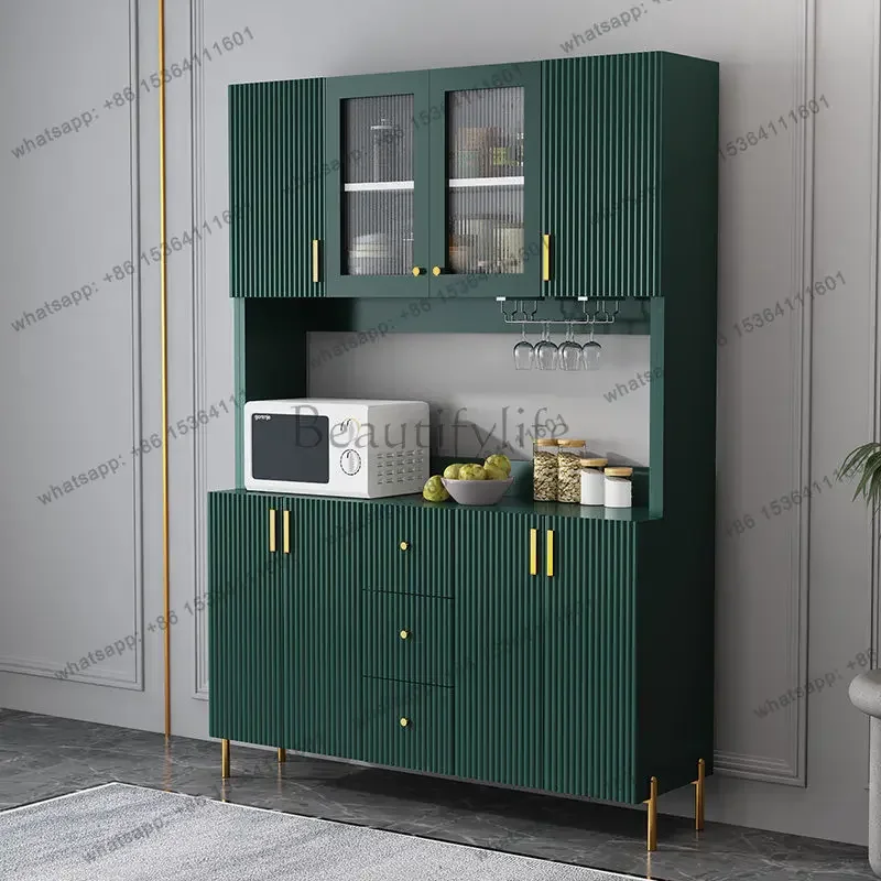 

D36Nordic Green Kitchen Cabinet Classic Display Decoration Luxury Kitchen Cabinet Modern Wooden Szafka Kuchenna Furniture Home