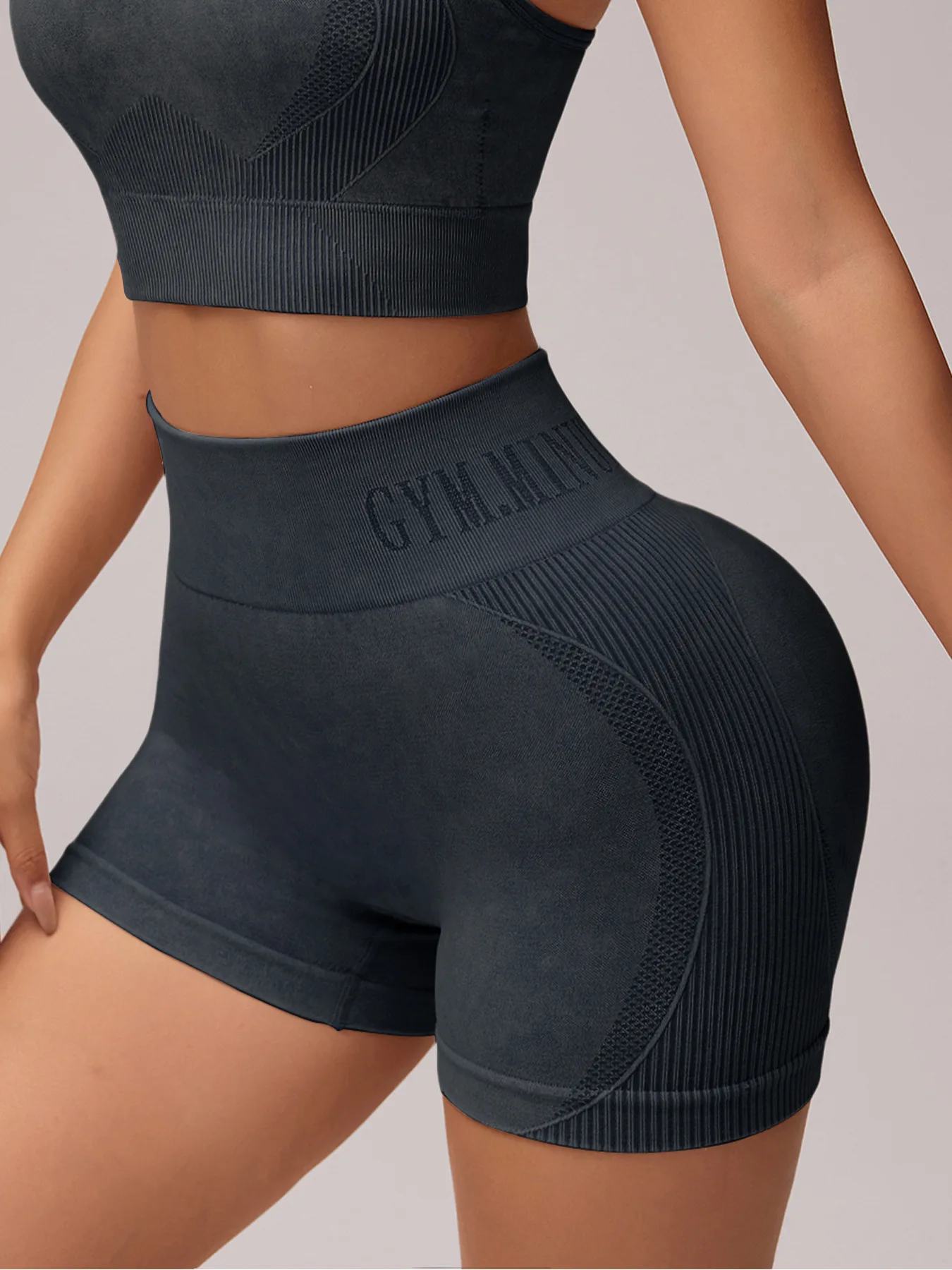Damen Sand-Wash High-Waist Yoga-Shorts mit Bauchkontrolle und Po-Lifting-Effekt, Hochelastische Slim-Fit Sporthose für Laufen, Fitness und Workout – Detail 17