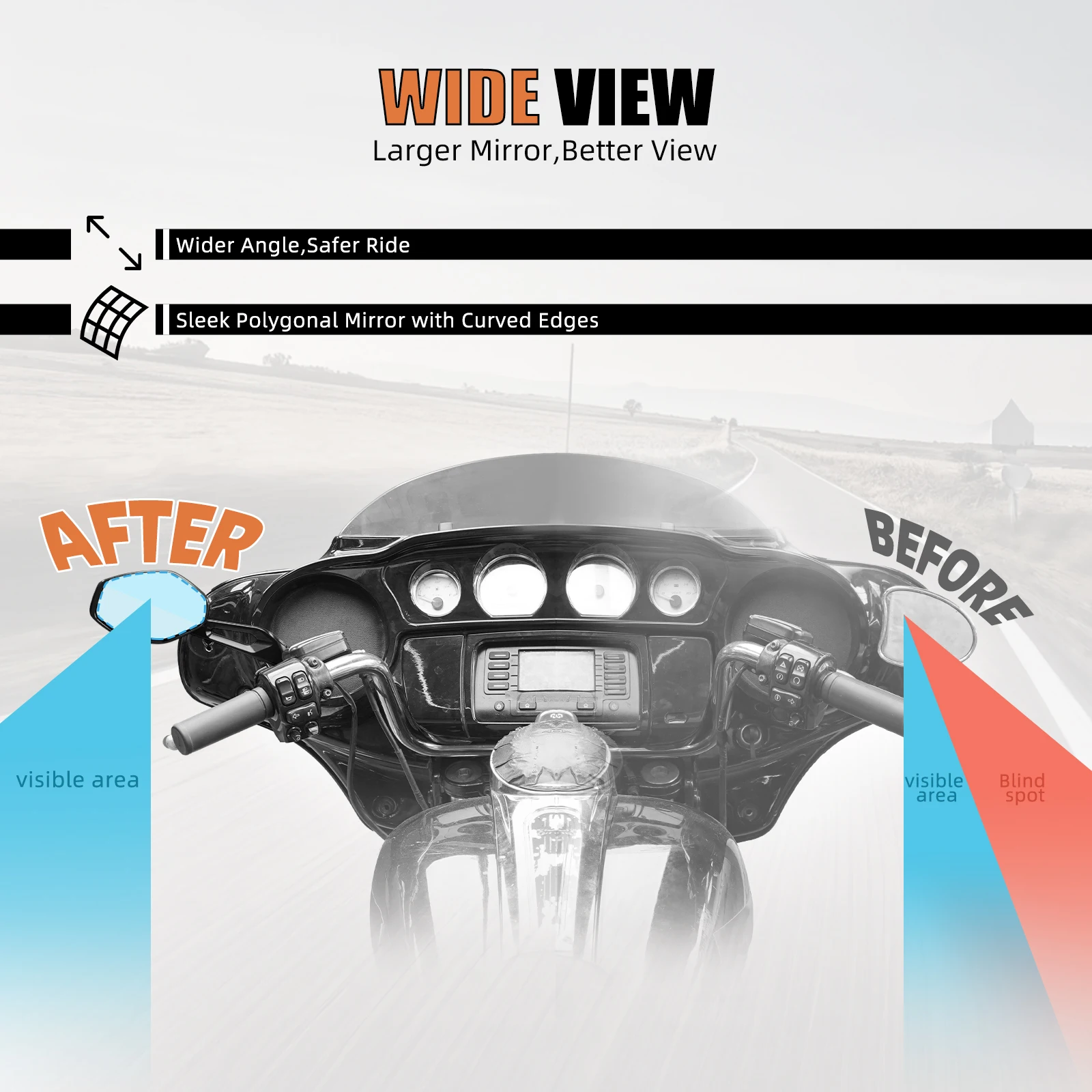 For Harley 2006-2025 Street Glide FLHX Rearview Mirror Road King FLHR Custom FLHRS Road Glide FLTR Special FLTRXS Ultra FLTRU