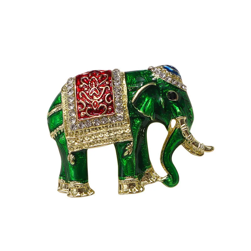 Vintage elephant brooch High-grade ethnic style auspicious animal corsage pin Men women clothing accessories jewelry gifts