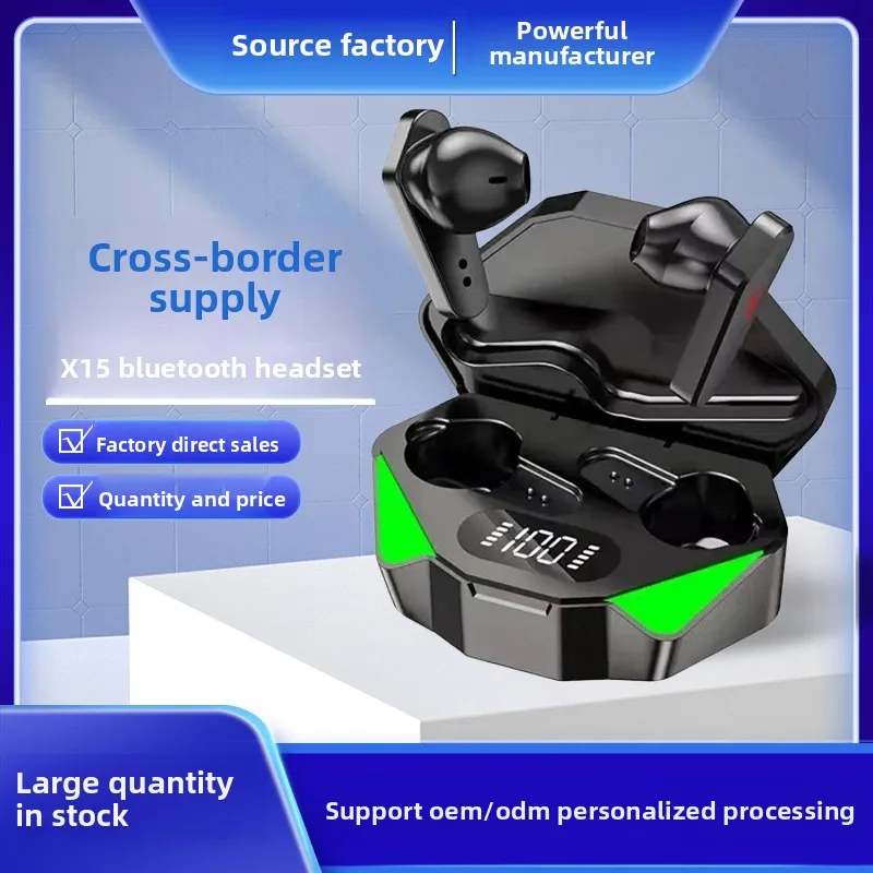 Source Factory Non-in-ear Wireless Bluetooth Headset X15 E-sports Game Dual Mode No Delay TWS Bluetooth Headset