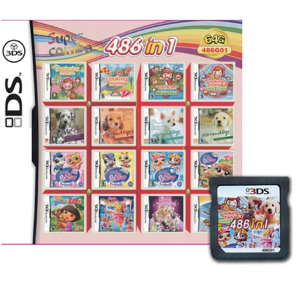 ตลับเกม 4300 in 1 Compilation DS NDS 3DS 3DS NDSL สำหรับเครื่องเล่นเกมพกพา (การ์ด R4)