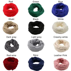 1Pc Winter Warm Brushed Knit Neck Warmer Circle Go Out Wrap Cowl Loop Snood Shawl Outdoor Ski Climbing Scarf For Men Women