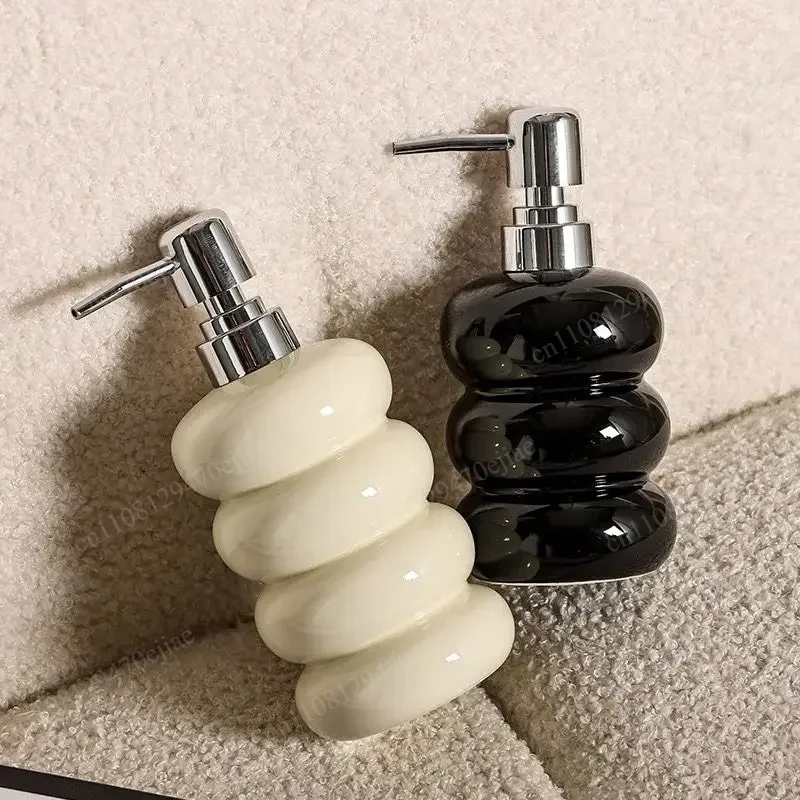 Ceramic Hand Sanitizer Dispenser Household Bathroom Accessories, Cosmetic Soap Pump Bottle for Hotel Home