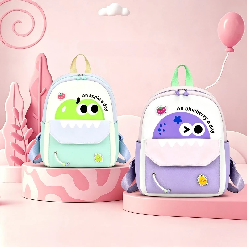 Cute Cartoon Monster Kids Backpack Light weight Large capacity Toddler Schoolbag Adjustable Strap Children Shoulder Rucksack