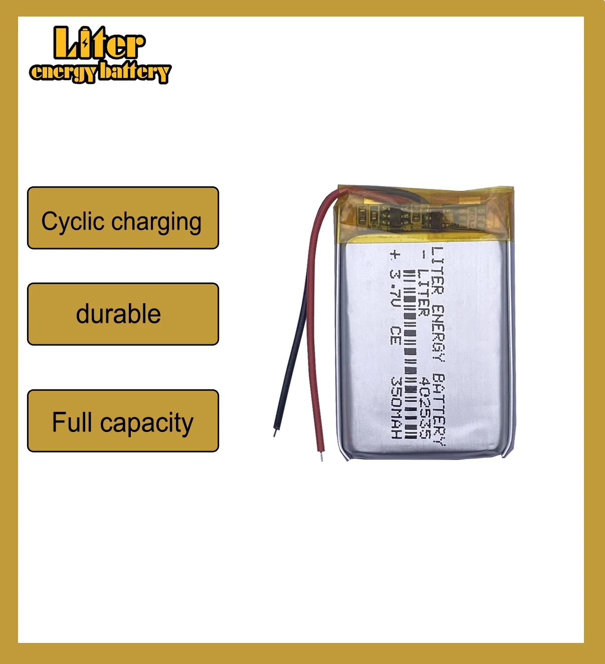 10pcs Liter energy battery Good Qulity 3.7V,350mAH,402535 Polymer lithium ion / Li-ion battery for TOY,POWER BANK,GPS,mp3,mp4