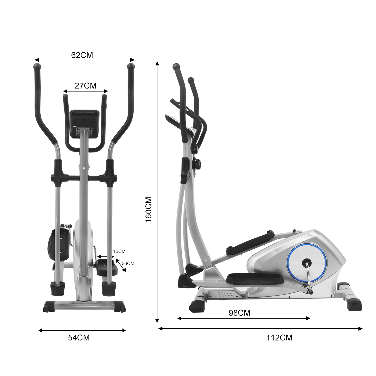 

Manual Cardio Exercise Cross Trainer Elliptical Fitness Equipment Home Use Bike & Elliptical Trainer Machine Newly