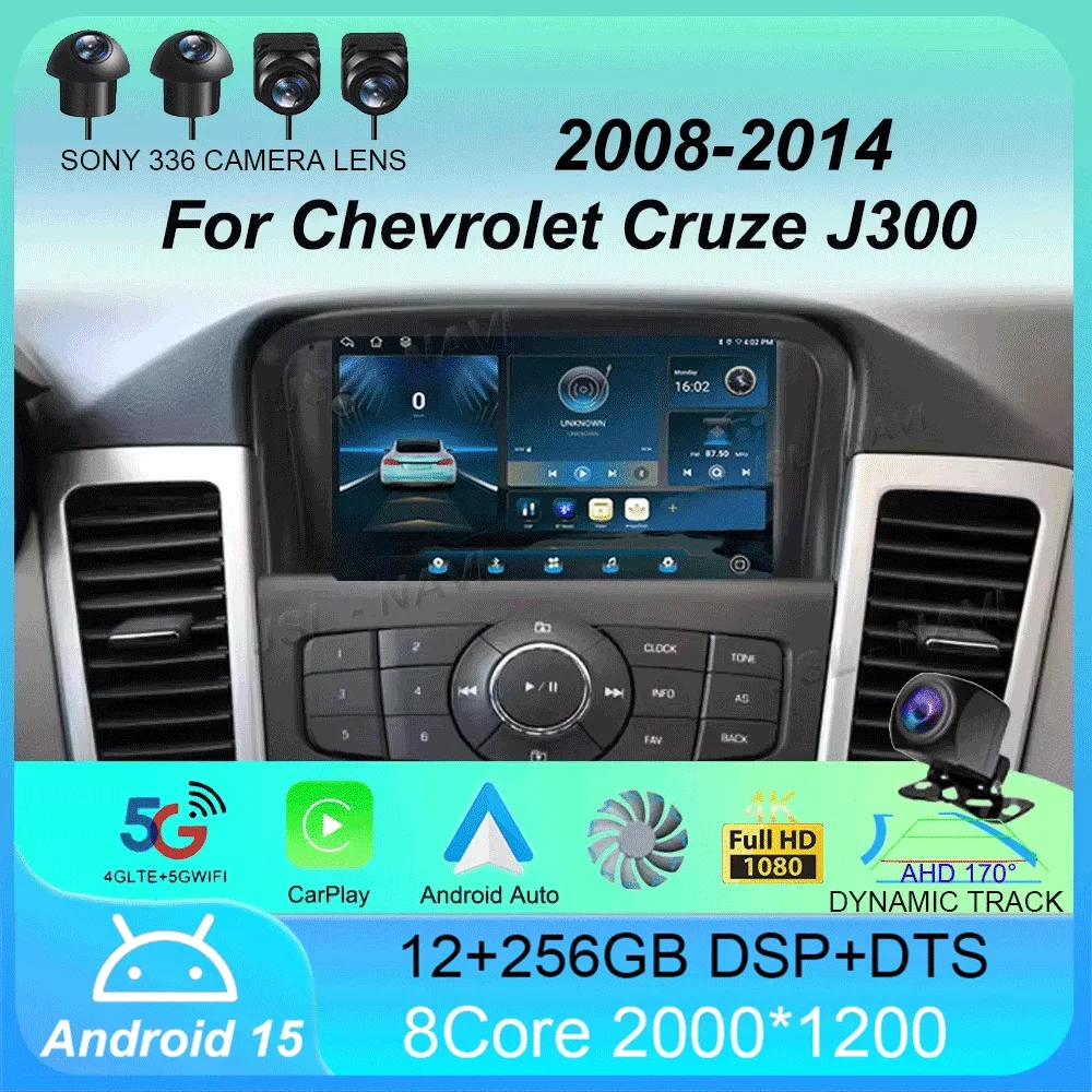 

Car Radio Android 15 For Chevrolet Cruze J300 2008-2014 Multimedia Video Player QLED GPS Navigation Built-in Carplay BT RDS DSP
