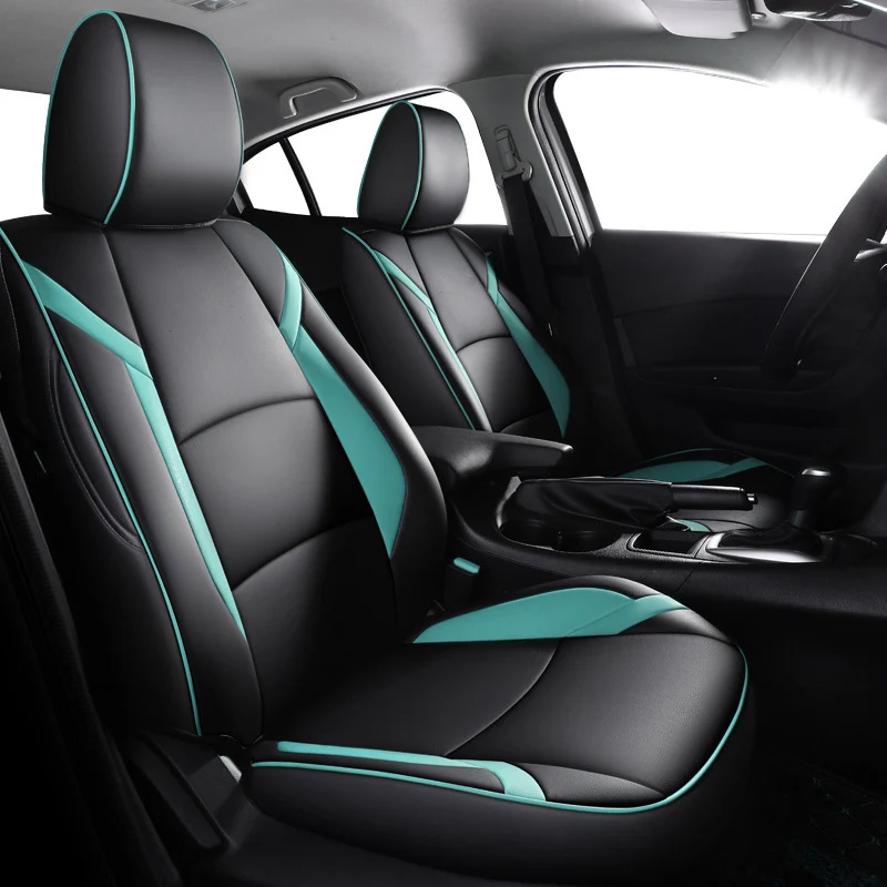 Full Set Car Seat Covers For Mazda 3 Axela 2014 2015 2016 2017 2018 2019 Custom Waterproof Leather Auto Seat Cushion Accessories
