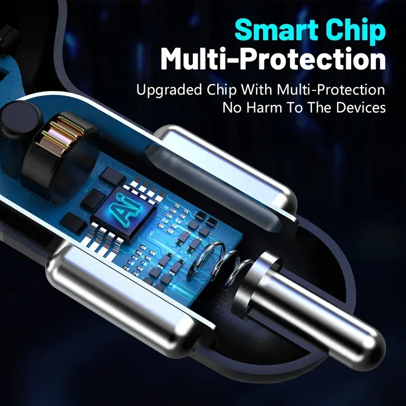 250W car charger quick charge cigarette lighter adapter 6-Port USB A USB C fast charging phone charger for iPhone Xiaomi Samsung image 5