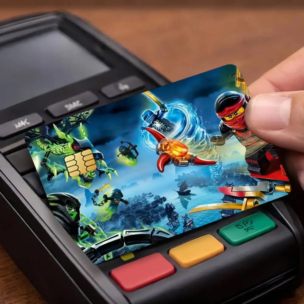 L-LE-GO N-Ninjago Credit Card Stickers Skin For Bank Debit Decorative Protection Scratch-resistant Gift 4PCS