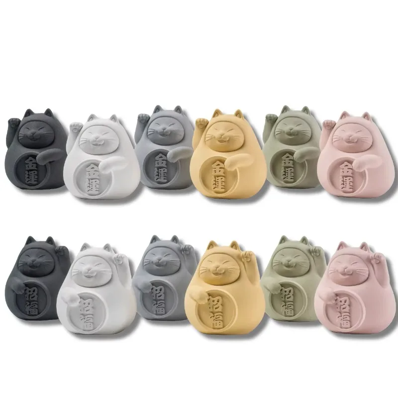 

Six-color lucky cat handmade cement products decorative gifts corporate gifts