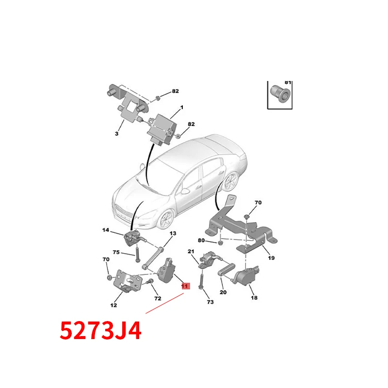 5273J9 Suitable for Peugeot 508 Citroen C5 C6 headlight adjustment body displacent sensor headlamp height sensor