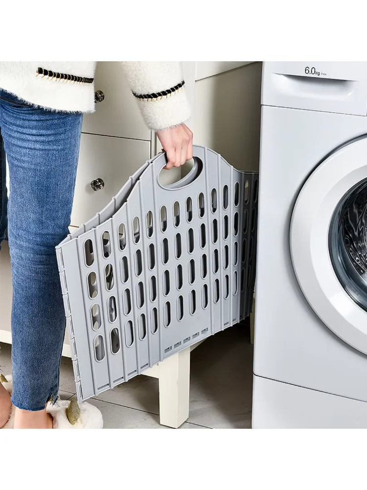 1pc Foldable Laundry Hamper, High Capacity & Portable, Durable Fabric, Space Saver, Collapsible Basket, Bathroom Organizer