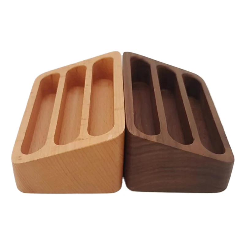 1PC Wood Desktop Business Card Display Stand Memo Holder Storage Box Wood Card Organizer For Office