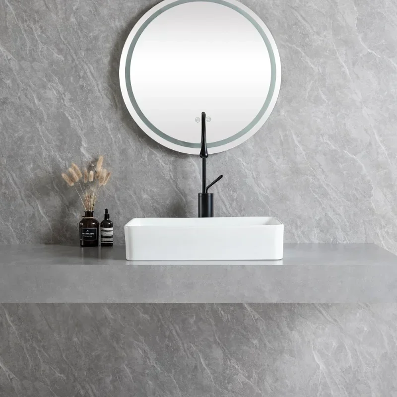 

Современная простая белая керамическая раковина для ванной комнаты с глубоким дренажем для балкона/дома