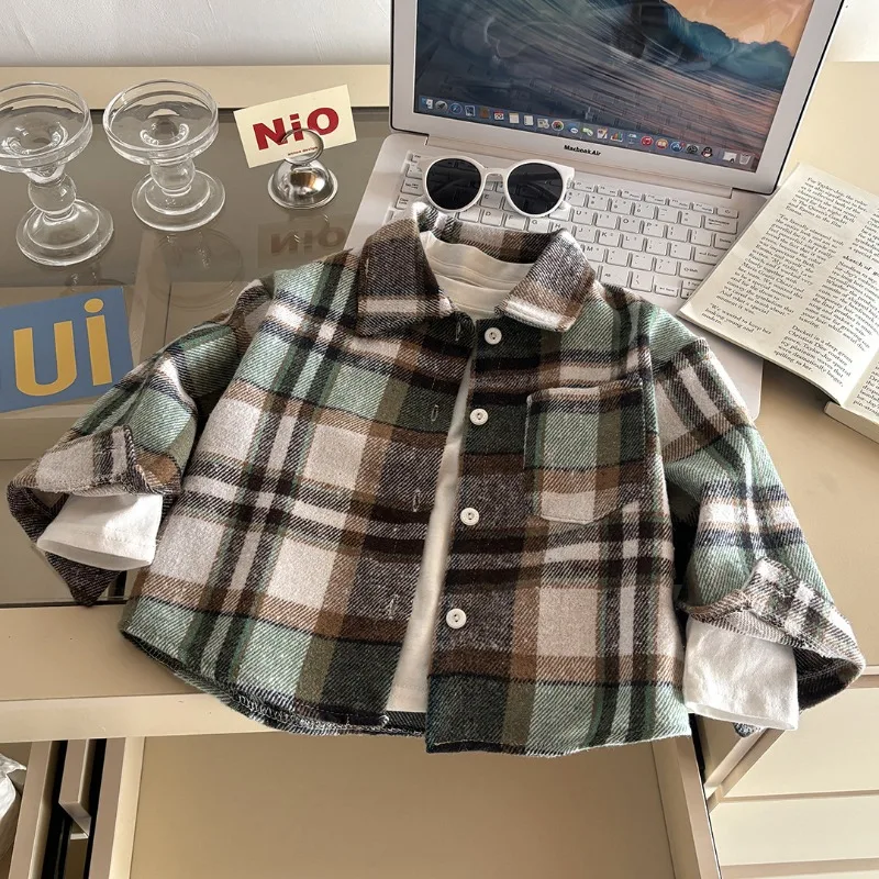 Kinder Jungen Hemd RAISE Herbst Kleinkind Baby Jungen Kariertes Langarm-Oberteil Retro Umlegekragen 2-10 Jahre Kinder Jungen T-Shirt Kleinkind Oberteil – Detail 6