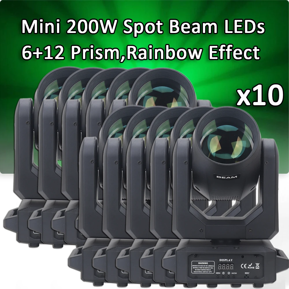 mini led movable head light 18 prisma 18 prisma efeito rainbow super bright dj spotlight controle dmx disco party lights 10 pcs por lote 01